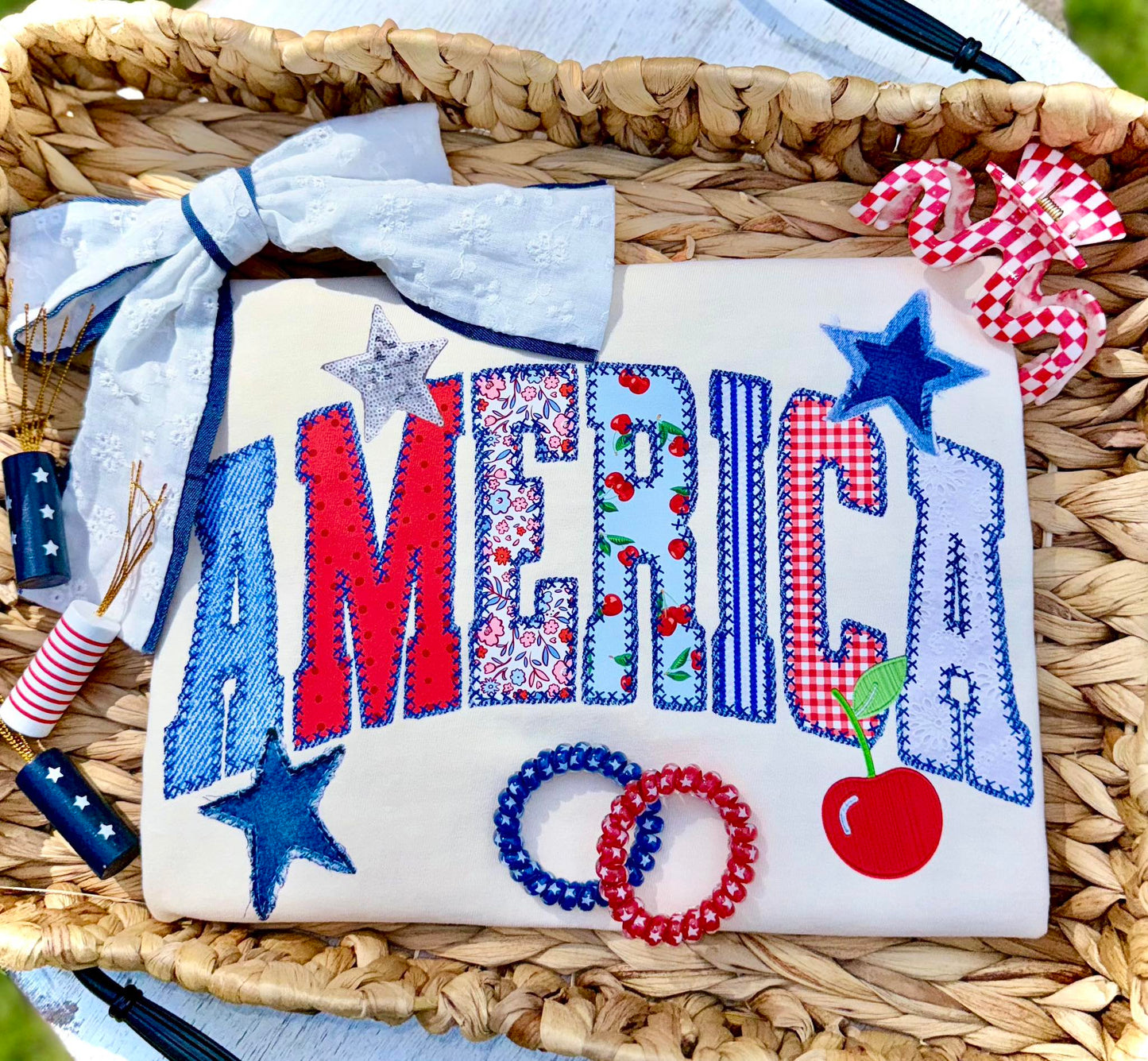 America Faux Embroidery