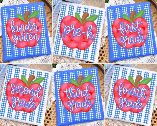 Apples Grades with Blue Checkered Stripes (Pre-K to 3rd)