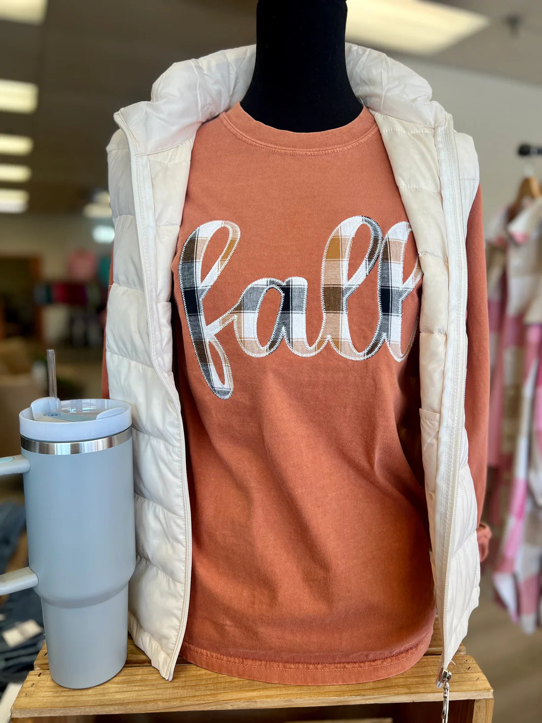 Fall Cursive Embroidered Applique