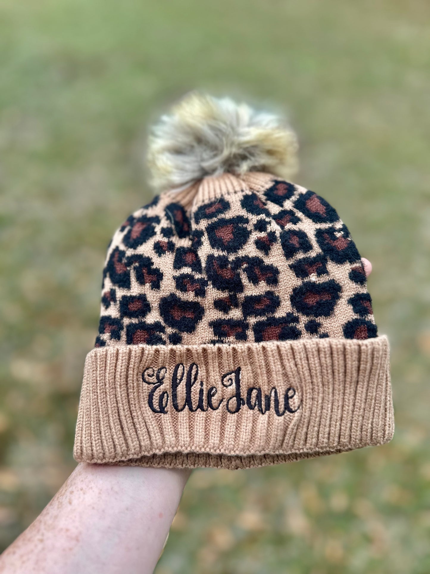 Leopard Monogrammed Beanie