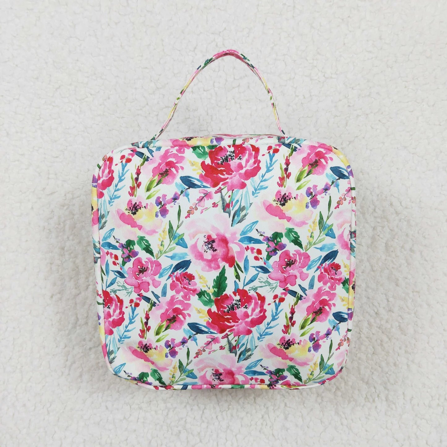 Purple Floral Bow Embroidered Lunchbox