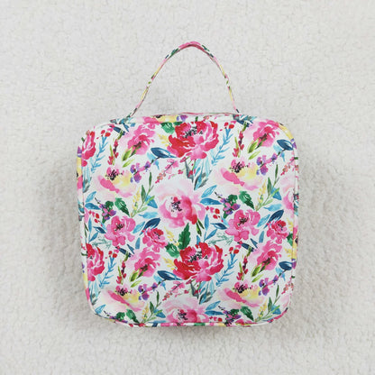 Purple Floral Bow Embroidered Lunchbox