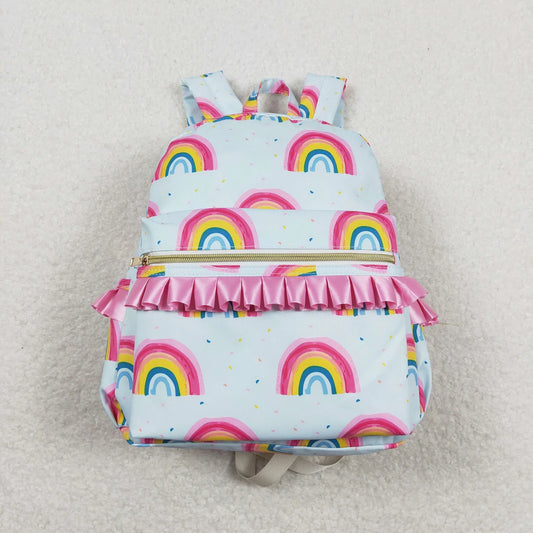Rainbow Pink Ruffle Bookbag
