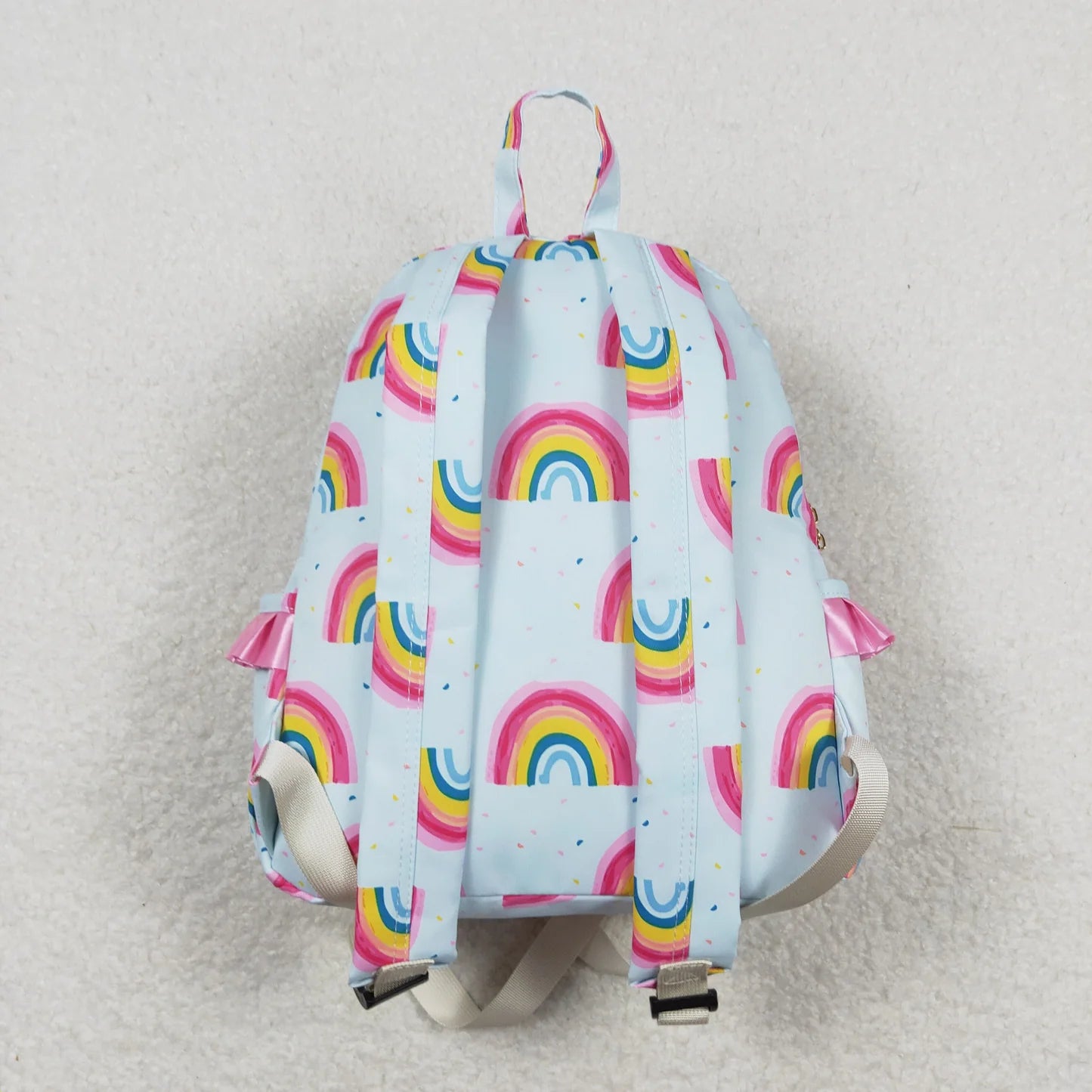 Rainbow Pink Ruffle Bookbag