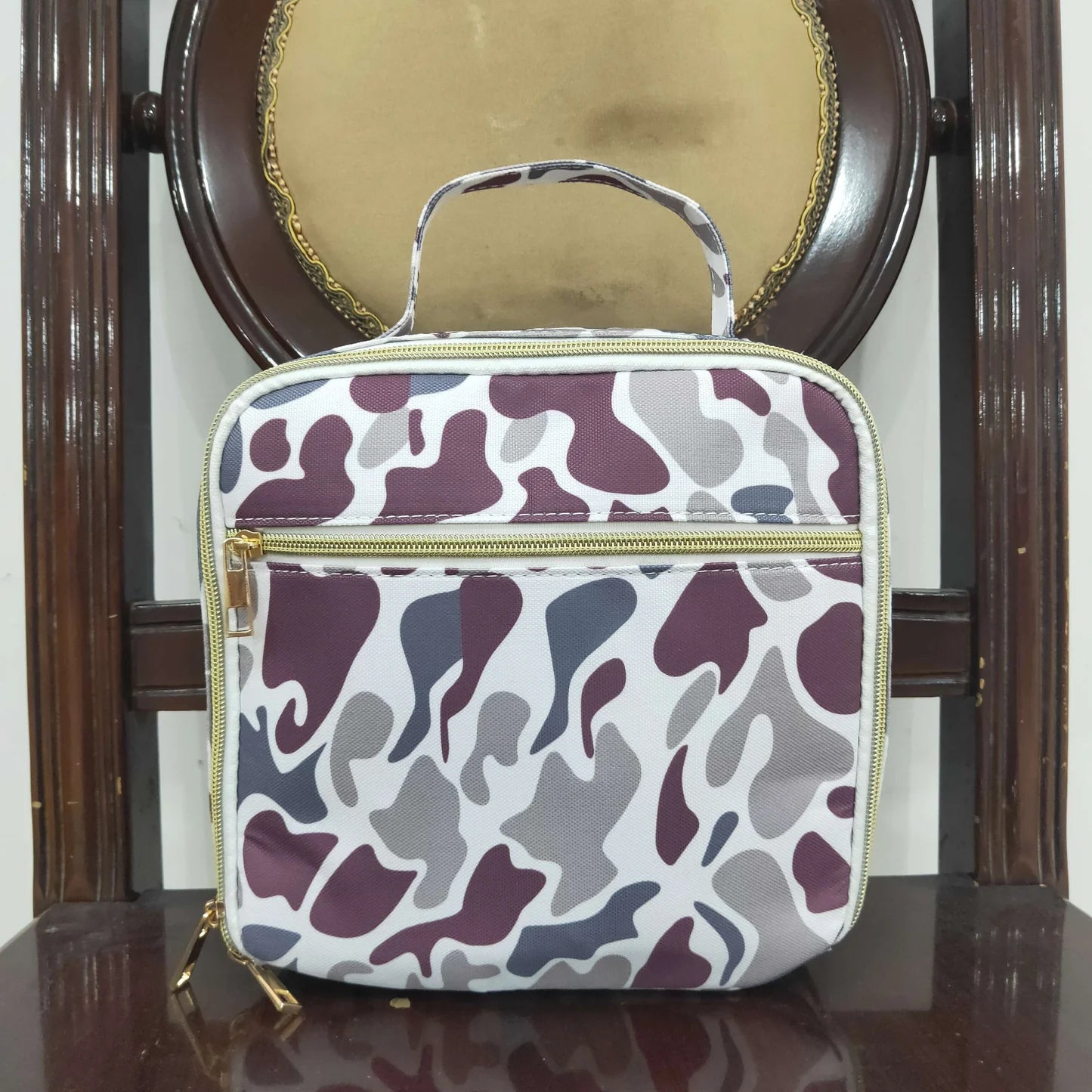 Brown and Grey Duck Camo  Embroidered Lunchbox