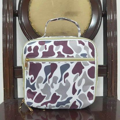 Brown and Grey Duck Camo  Embroidered Lunchbox