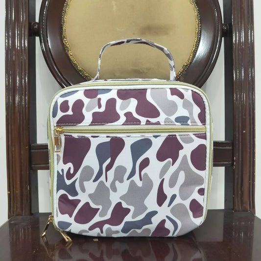 Brown and Grey Duck Camo  Embroidered Lunchbox
