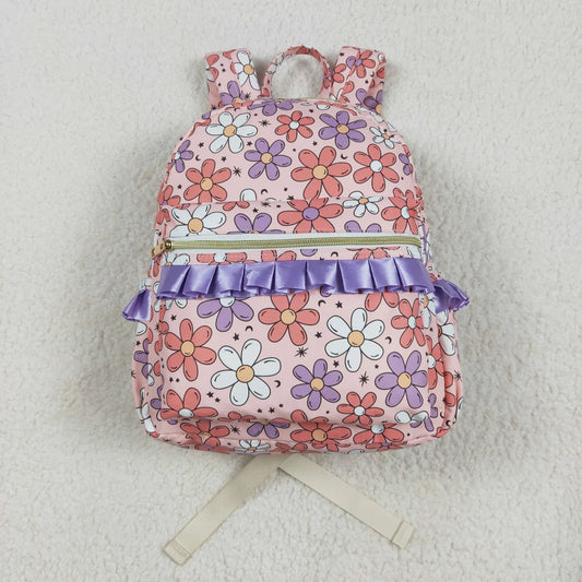 Coral, Purple and White Daisies Bookbag