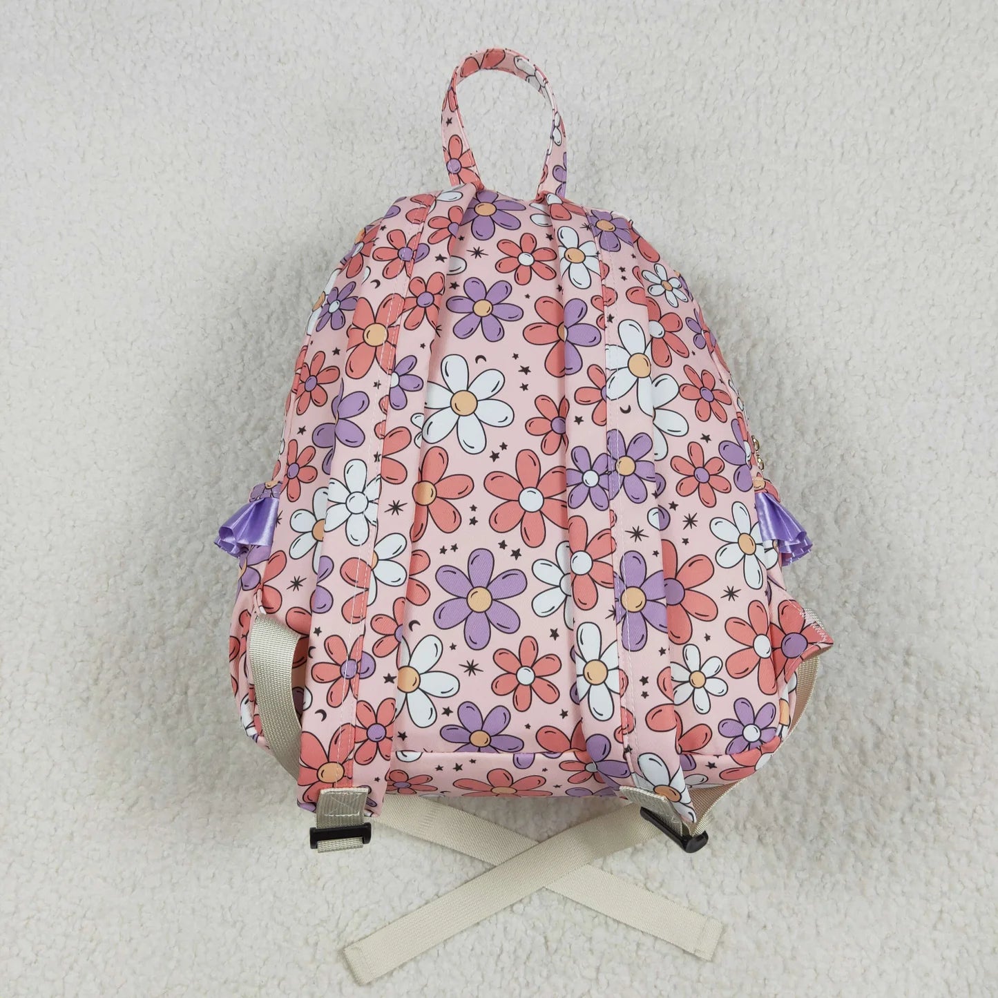 Coral, Purple and White Daisies Bookbag