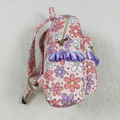 Coral, Purple and White Daisies Bookbag