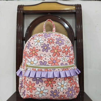 Coral, Purple and White Daisies Bookbag