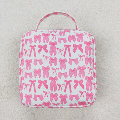 Pink Bow Embroidered Lunchbox