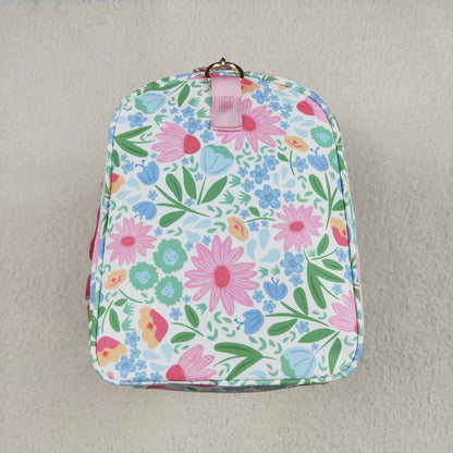 Flower Leaves Pink Ruffle Gym Duffle Bag