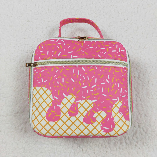 Pink Ice Cream Drip Embroidered Lunchbox