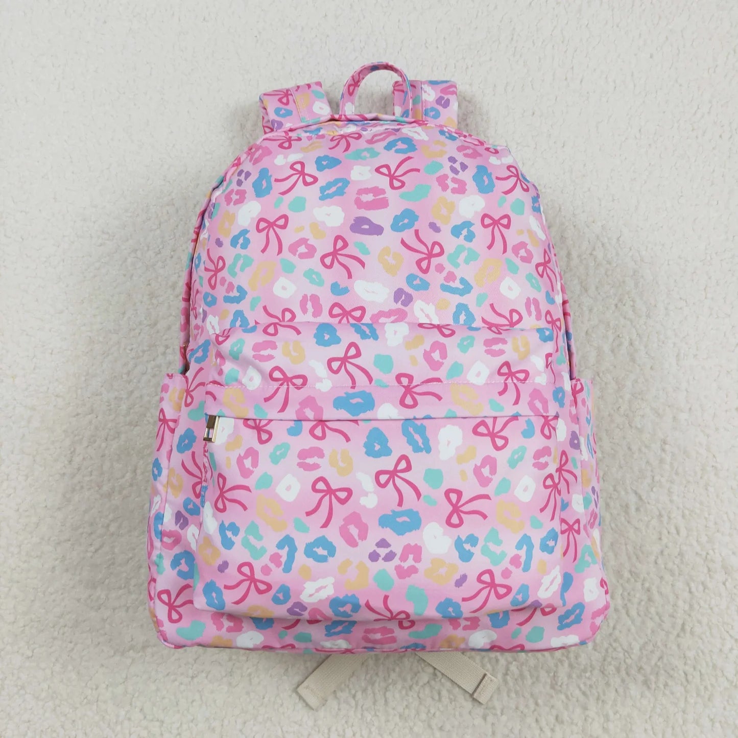 Bow and Colorful Leopard Book Bag