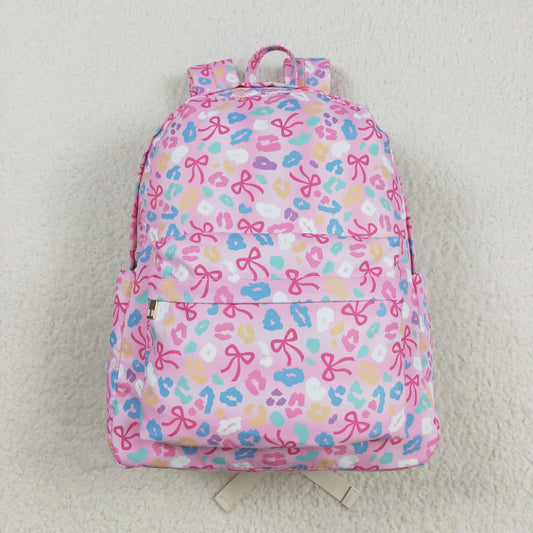 Bow and Colorful Leopard Book Bag