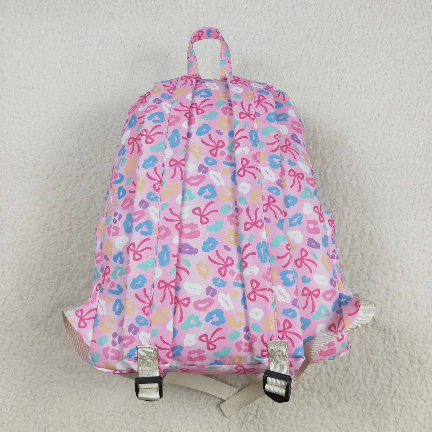 Bow and Colorful Leopard Book Bag