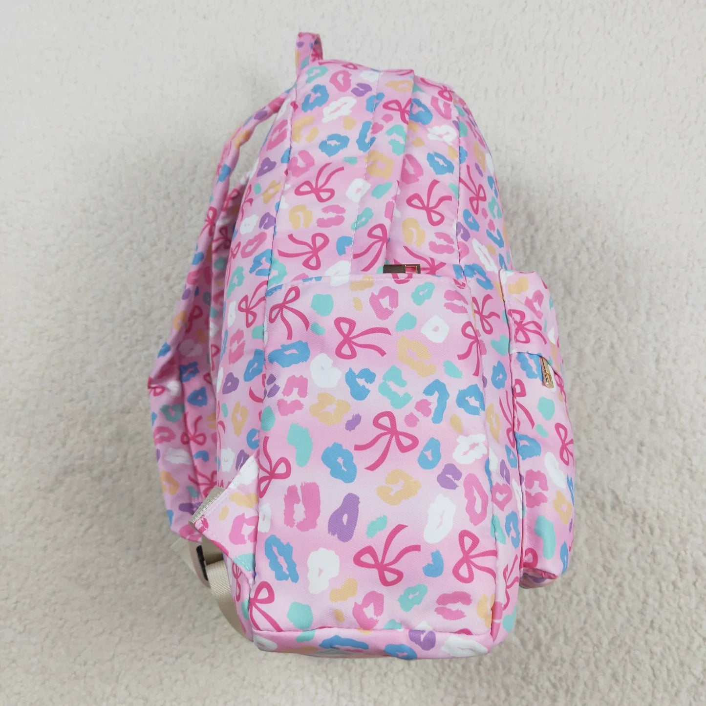 Bow and Colorful Leopard Book Bag