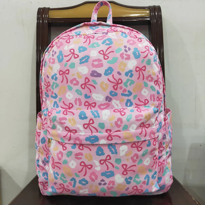 Bow and Colorful Leopard Book Bag