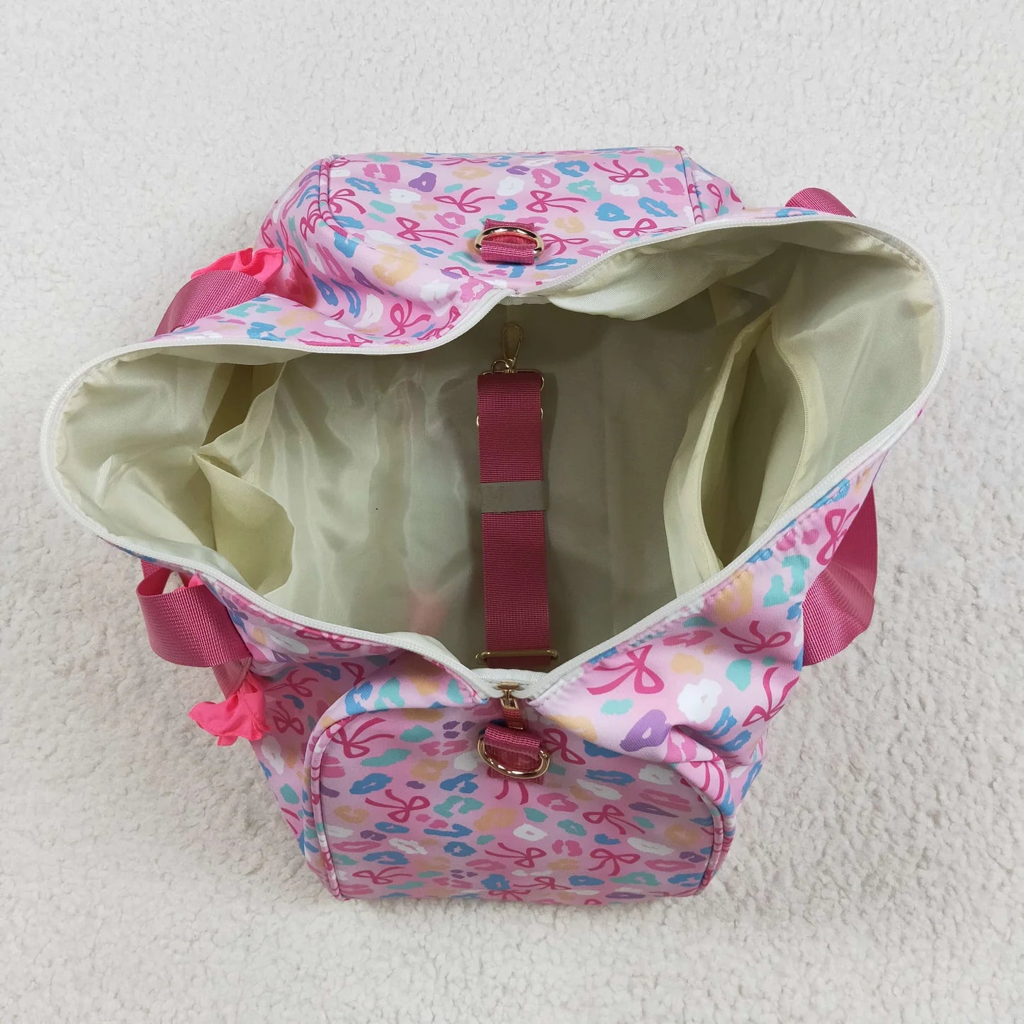 Bow and Colorful Leopard Duffel/Gym Bag