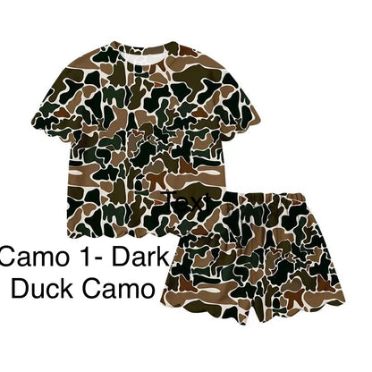Scallop Short Sets- Camo- PREORDER- ARRIVE IN APRIL