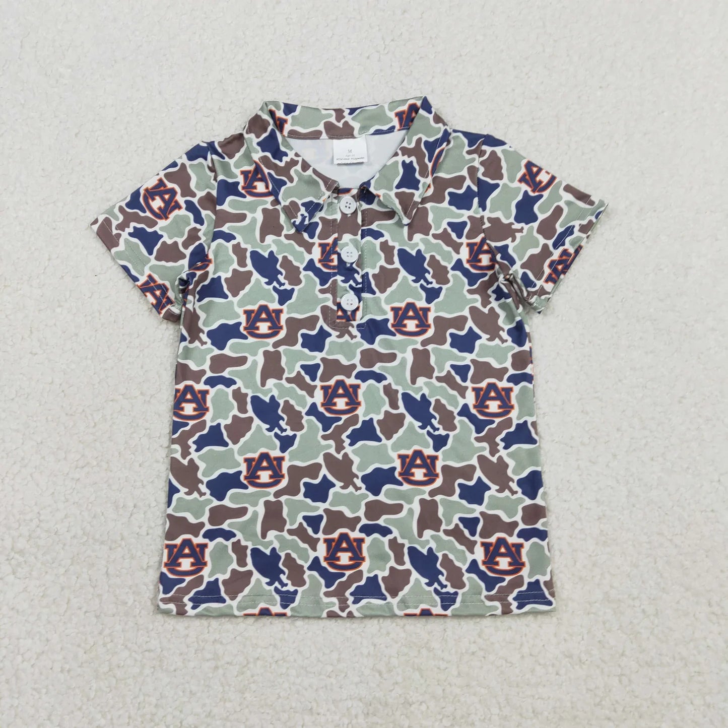 Auburn Camo Polo Button