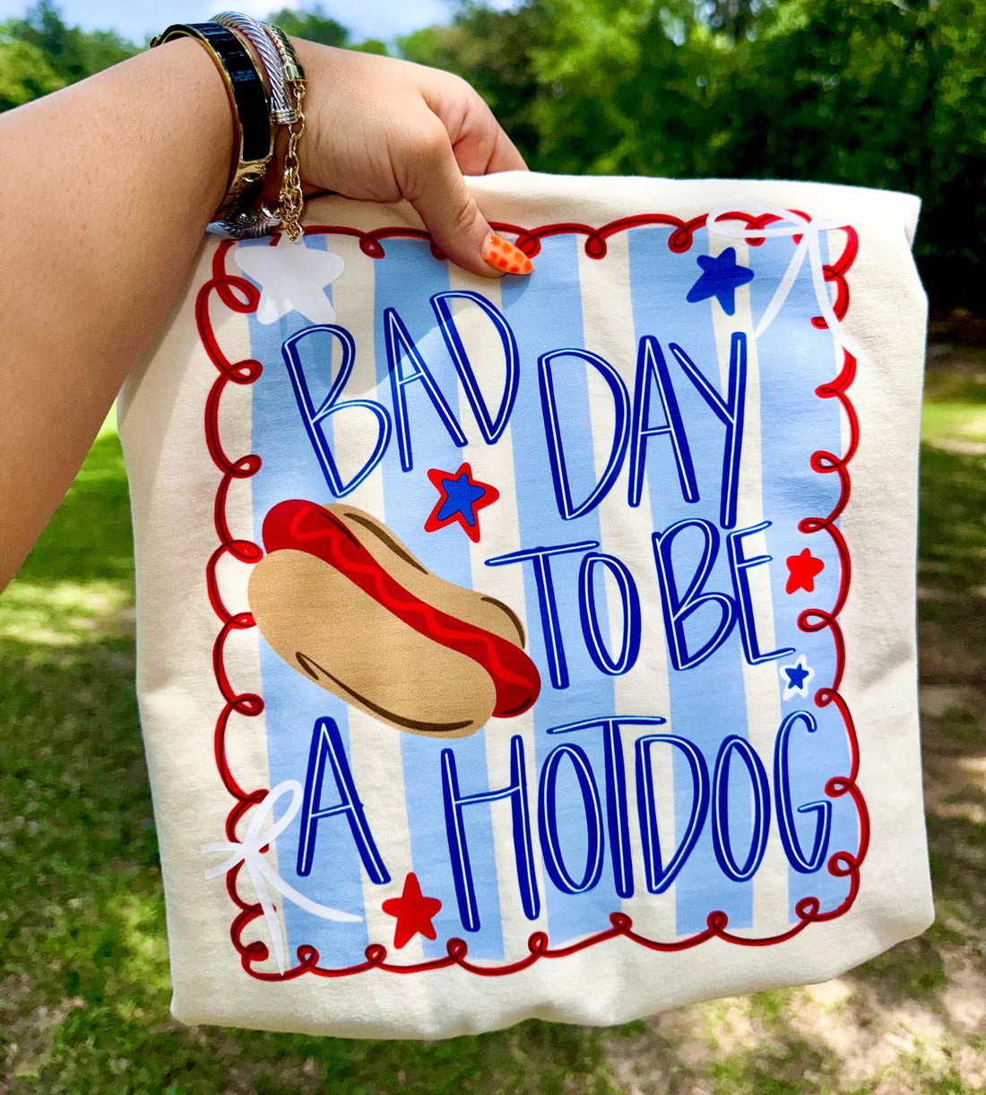 Bad Day to be Hotdog Blue Stripes