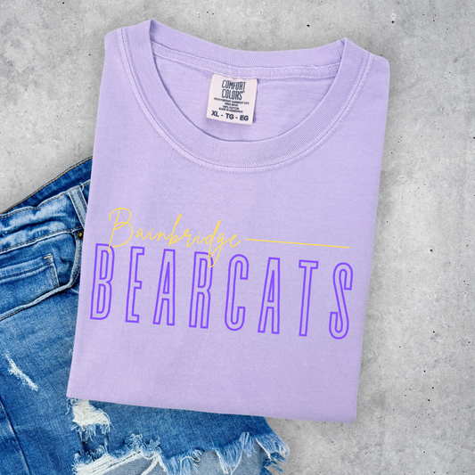 Bainbridge Bearcats with Yellow Cursive