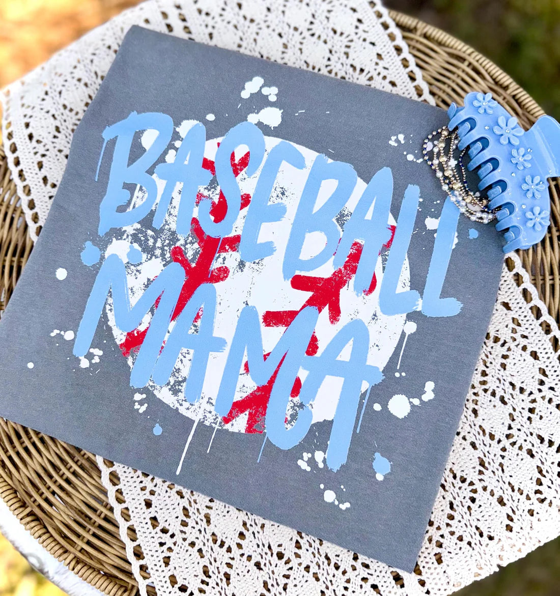 Baseball Mama White Splatter