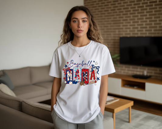 Baseball Mama with Bow