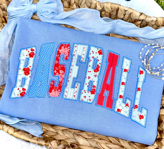 Baseball Red Blue Patchwork