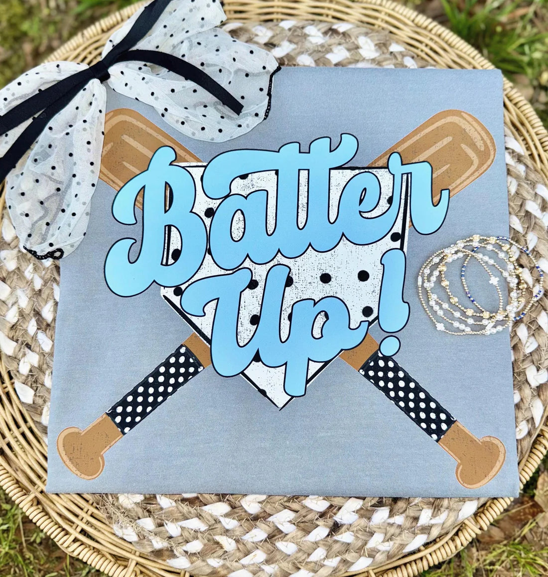Batter Up Blue with Baseball Bats