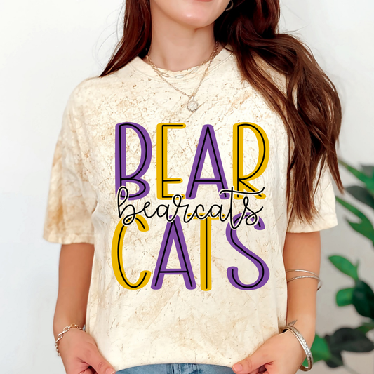 Bearcats with Yellow Purple Outline