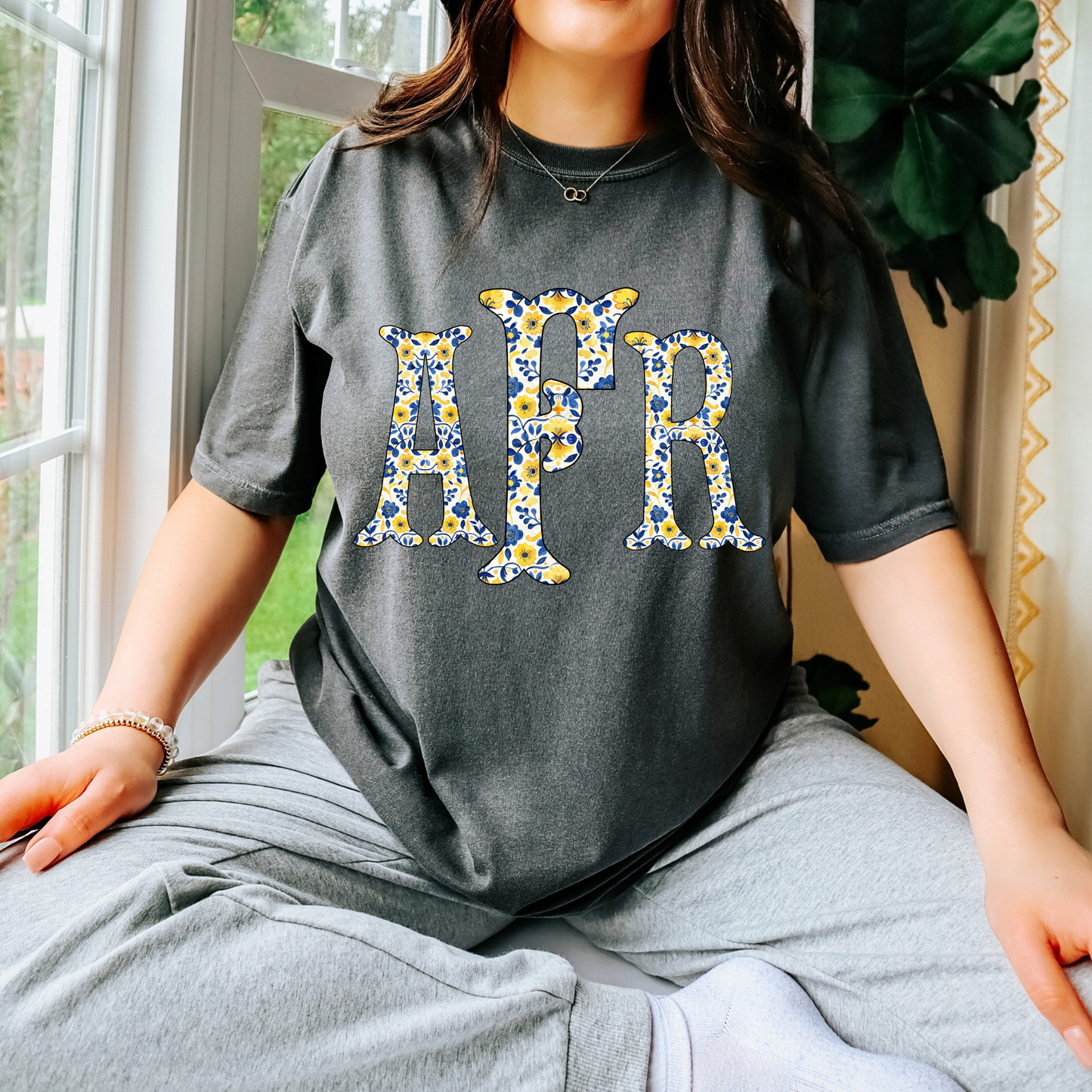 Blue Yellow Floral Fishtail