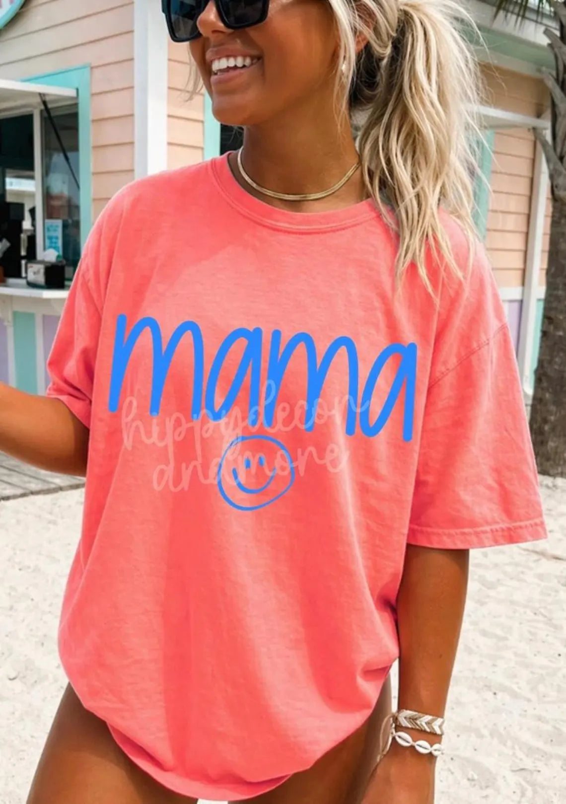 Bright Blue Mama Smiley