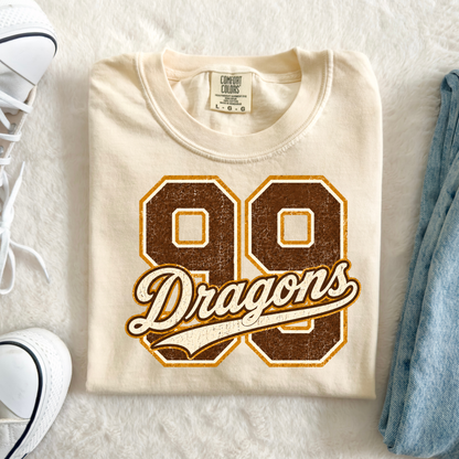 Brown and Gold Dragons with Number