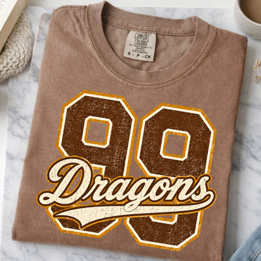 Brown and Gold Dragons with Number