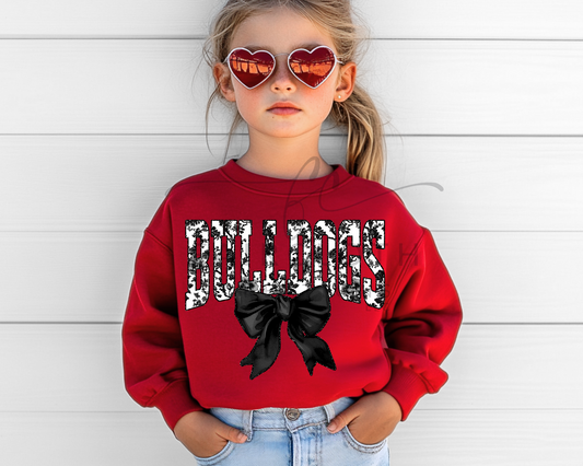 Bulldogs Black Floral with Bow