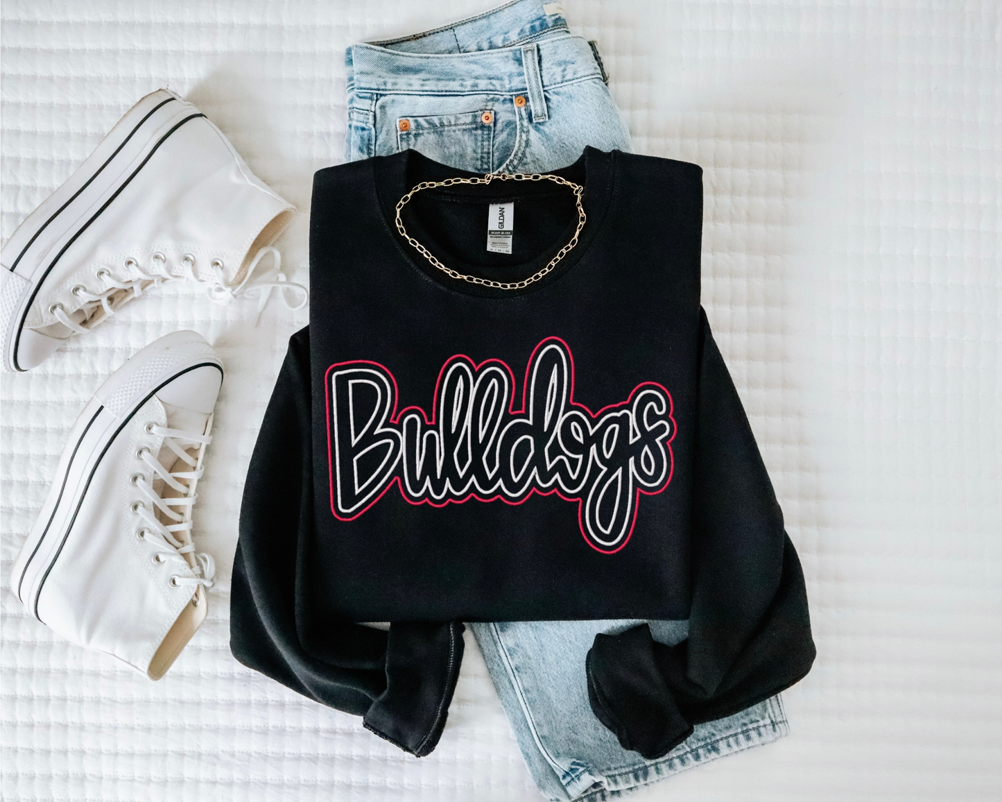 Bulldogs Double Outline Embroidered