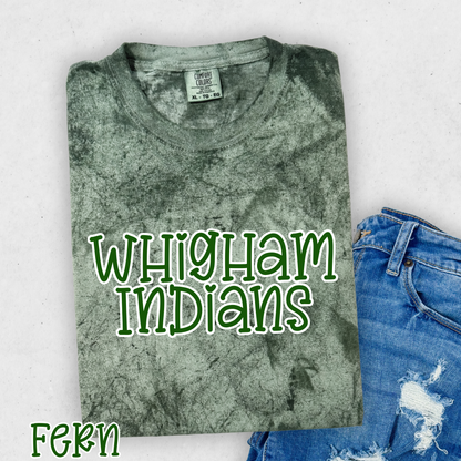 Whigham Indians Pop Name with Outline