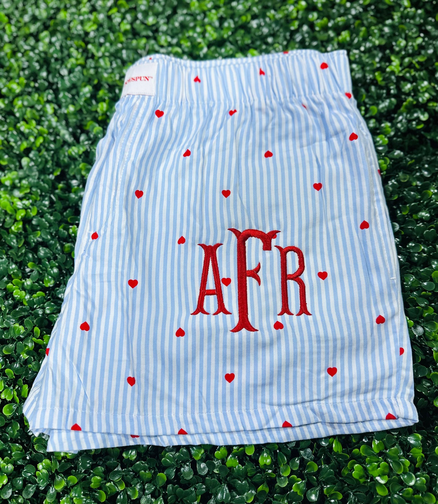 Embroidered Monogram PJ Shorts