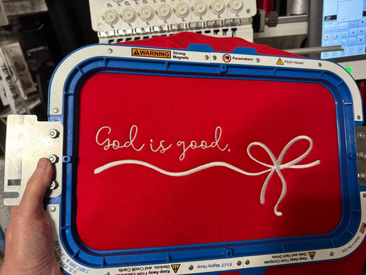 God is Good Bow Embroidered
