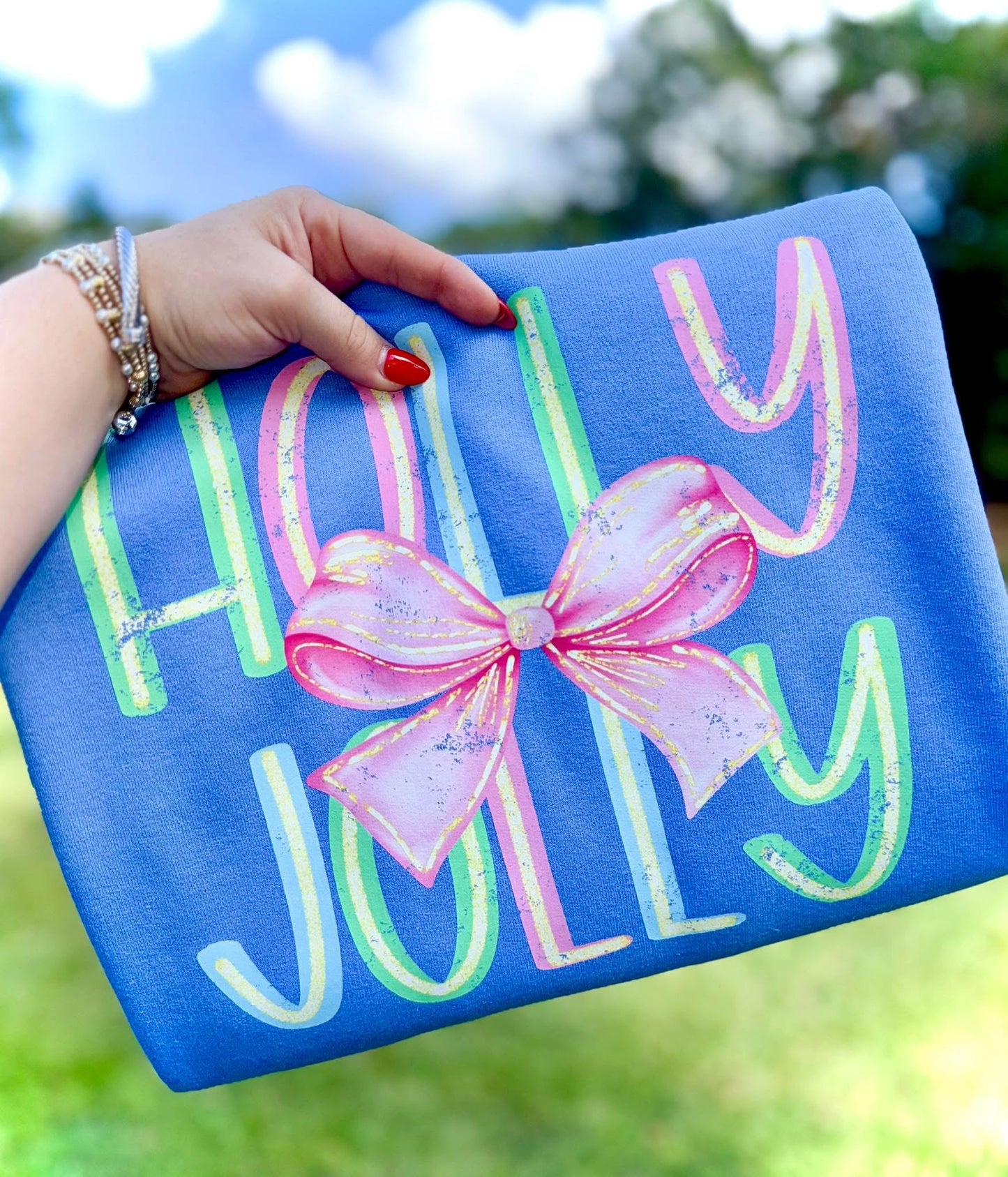 Holly Jolly Pink Bow