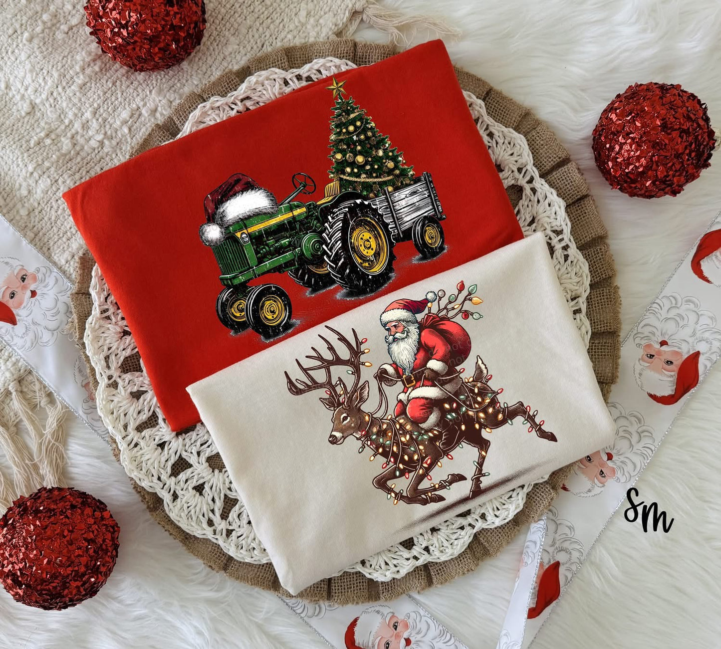Tractor and Deer Christmas