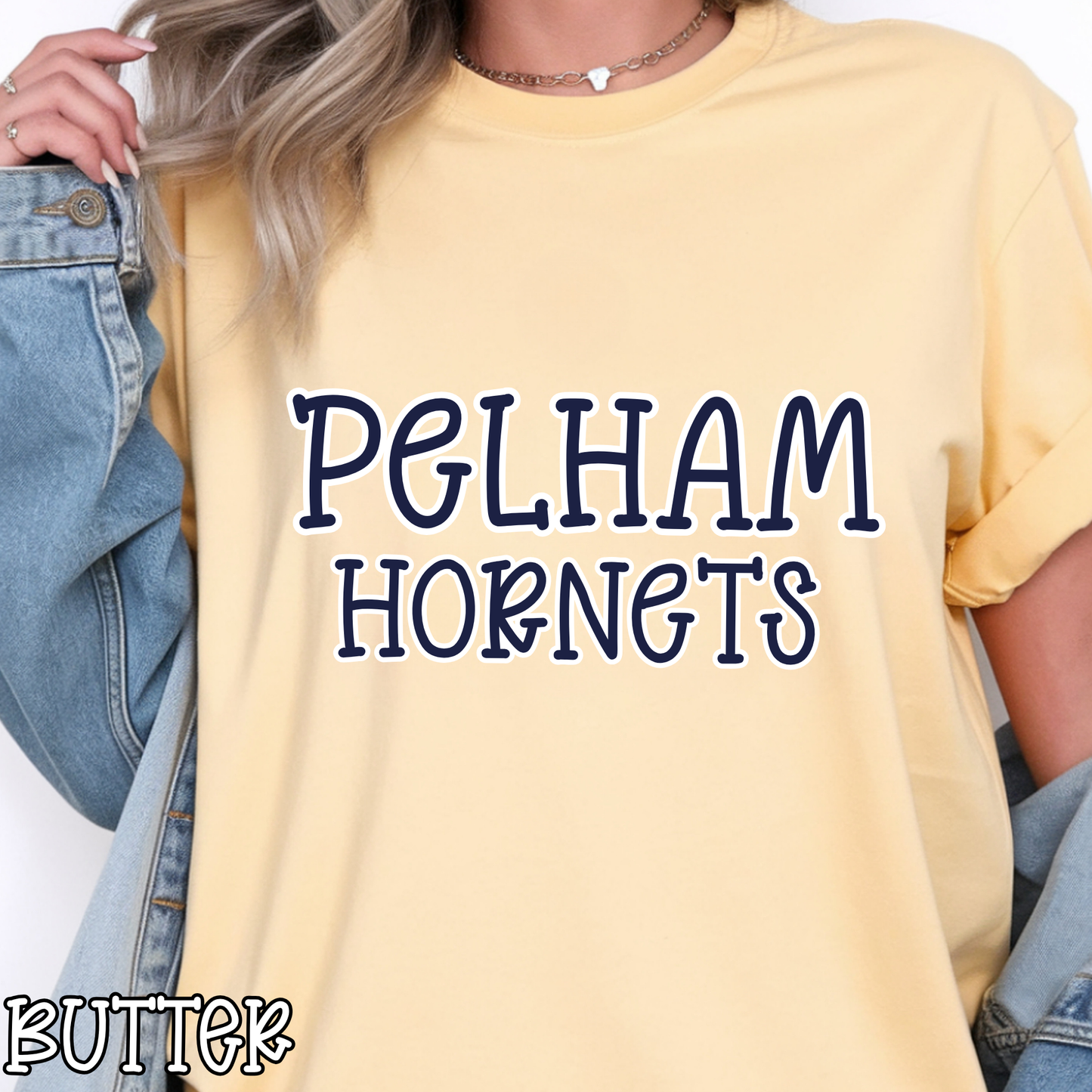 Pelham Hornets Pop Name with Outline