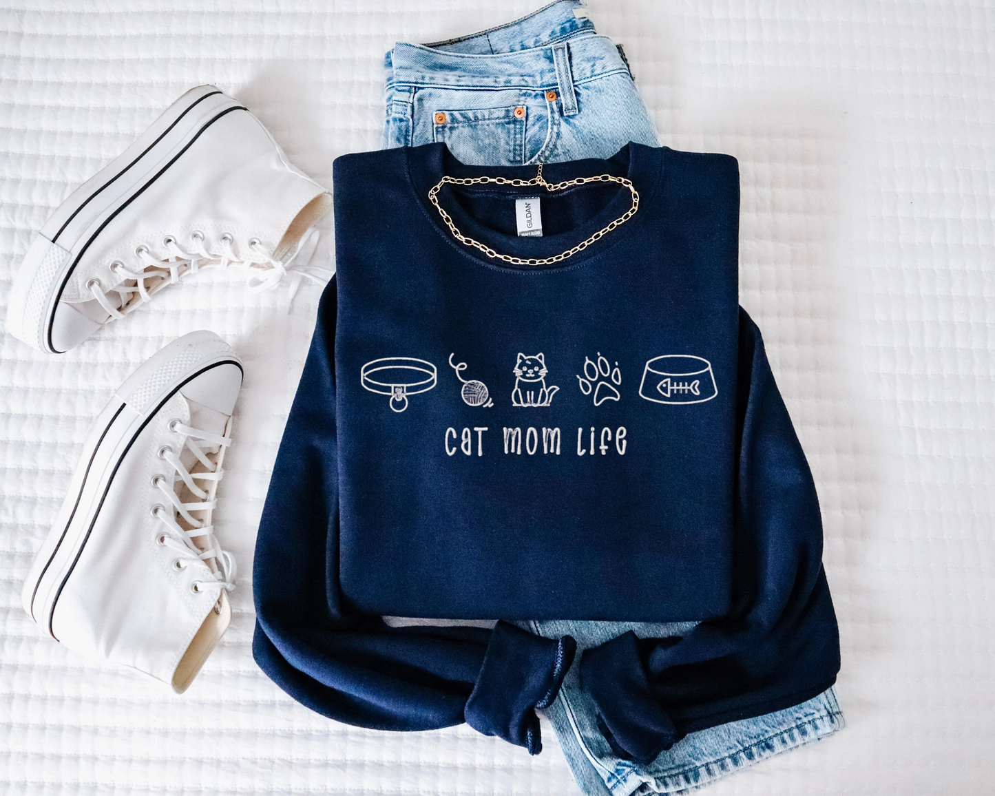 Cat Mom Life Embroidered