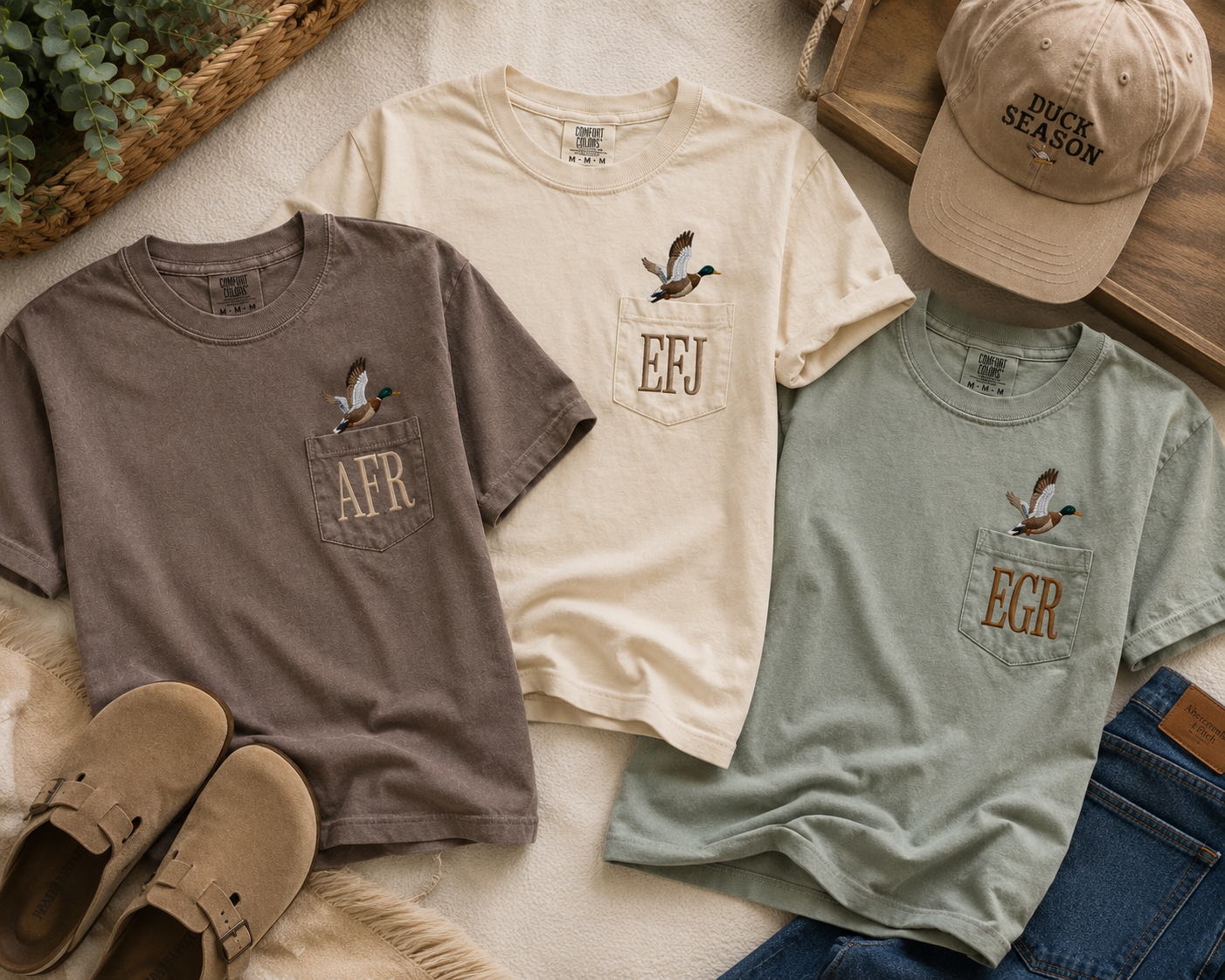 Mallard With Monogram Pocket Tee