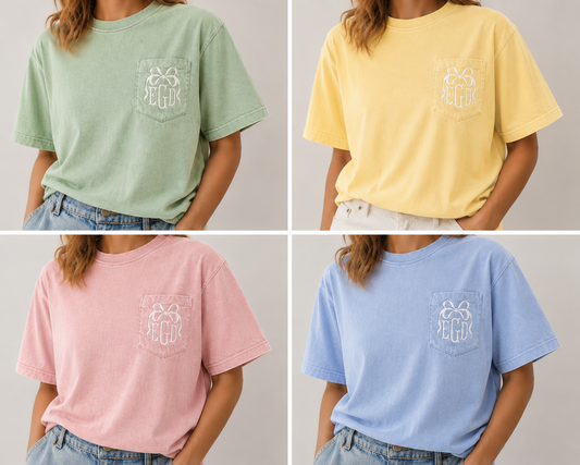 Bow Above Monogram Embroidered