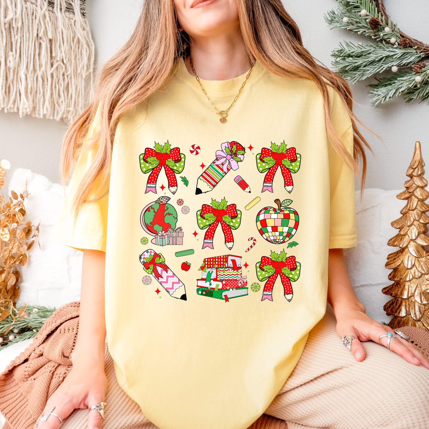 Christmas Collage with Green Bows School