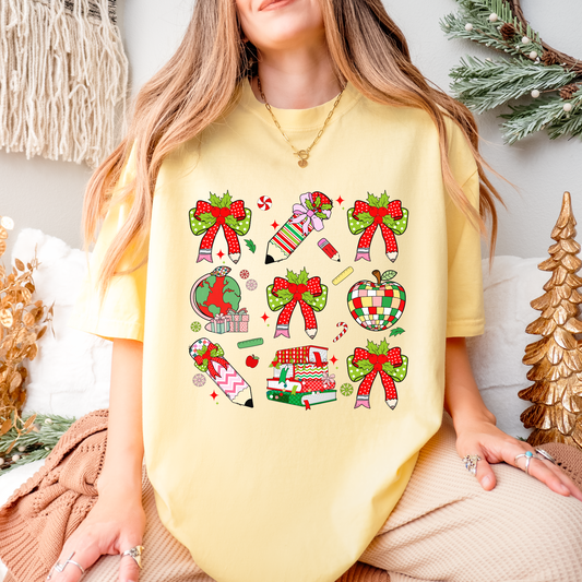 Christmas Collage with Green Bows School